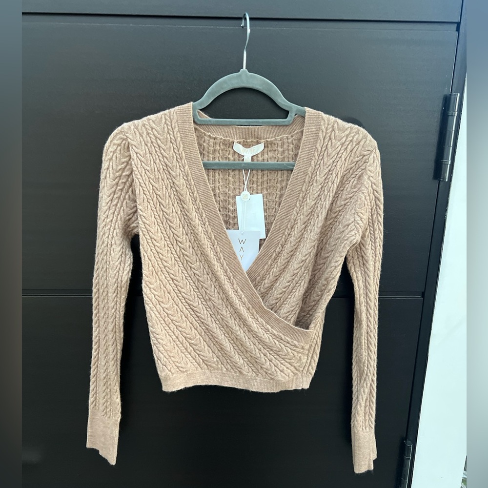 WAYF Wrap Cropped Sweater